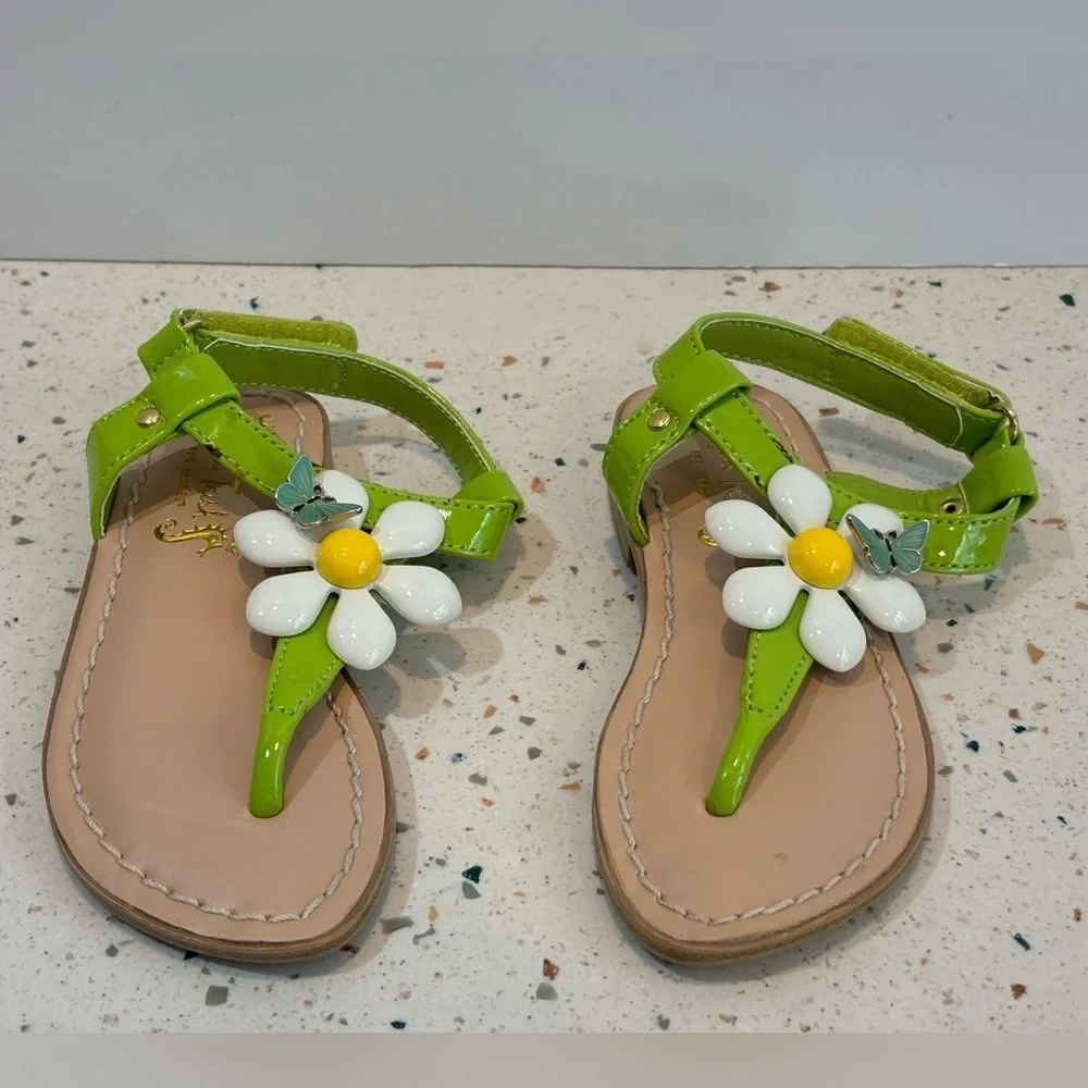 Miss Trish for Target Thong Sandals with Flower &‎ Butterfly Little Girls Size 7